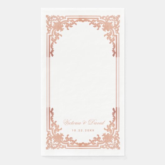 ローズゴールドのウェディングエレガントヴィンテージアンティークスクリプト (正面)