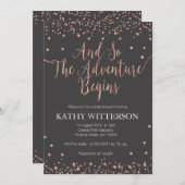 ローズゴールドのウェディングシャワー招待状 招待状 (正面/裏面)