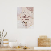 ローズゴールドのウェディングシャワー歓迎サイン ポスター (キッチン)