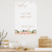 ローズゴールドのウェディングシャワー フォトブース フレーム ポスター (キッチン)