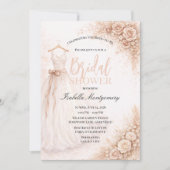 ローズゴールドのウェディングパーティードレス ブライダルシャワー 招待状 (正面)