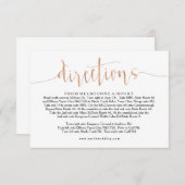 ローズゴールドのウェディング案内カード エンクロージャーカード (正面/裏面)