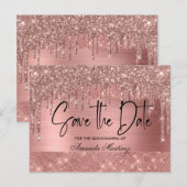 ローズゴールドのエレガントなキンセアニエラ・セーブ・ザ・デート ポストカード (正面/裏面)