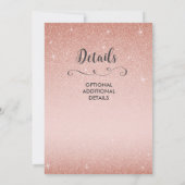 ローズゴールドのオンブレピンクの結婚式招待状 招待状 (裏面)