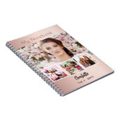 ローズゴールドのカスタム写真コラージュ ノートブック (右側)