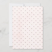 ローズゴールドのカリグラフィー洗礼招待状 招待状 (裏面)