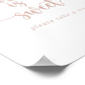 ローズゴールドのカリグラフィー ラブ イズ スウィート サイン (角)