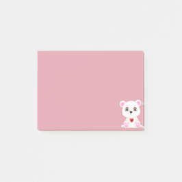 ローズゴールドのキュートなホッキョクグマのキャラクター ポストイット