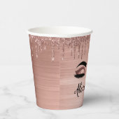 ローズゴールドのキラキラ輝くグリッターグロームアイズ 紙コップ (右)