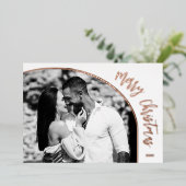 ローズゴールドのクリスマススクリプト 箔シーズンカード (立ち正面)