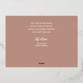 ローズゴールドのクリスマススクリプト 箔シーズンカード (裏面)