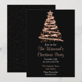 ローズゴールドのクリスマスツリー 招待状