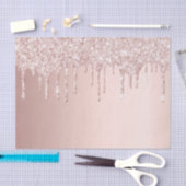 ローズゴールドのグリッターがピンクの女の子らしい輝きを滴らせる 薄葉紙 (クラフト)