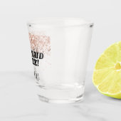 ローズゴールドのグリッターが付いた花嫁の名前ステッカー　イエスと言った ショットグラス (右)