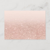 ローズゴールドのグリッターが入ったピンクの本を持ってくるベイビーシャワー エンクロージャーカード (裏面)