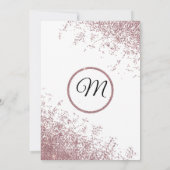 ローズゴールドのグリッターが煌くホワイトのメイドオブオナー 招待状 (裏面)