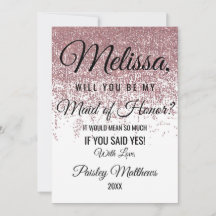 ローズゴールドのグリッターが煌くホワイト メイドオブオナー