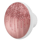 ローズゴールドのグリッターで滴る プレティピンクのドリップス セラミックノブ (右)