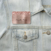 ローズゴールドのグリッターとホイル 名札 (インサイチュ)