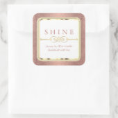 ローズゴールドのグリッターとホワイト スクエアシール (バッグ)