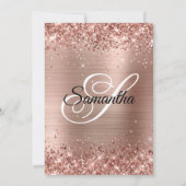 ローズゴールドのグリッターと光沢のあるホイル 40歳の誕生日 招待状 (裏面)