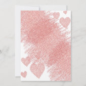 ローズゴールドのグリッターと輝きのベイビーシャワー 招待状 (裏面)