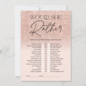 ローズゴールドのグリッターオンブレピンクでとっても花嫁っぽいゲーム 招待状 (正面)