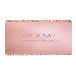 ローズゴールドのグリッターカスタマイズテンプレート発送 ラベル