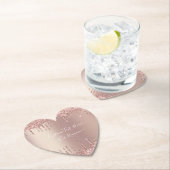 ローズゴールドのグリッターコースター(お好きなテキストを入れて) ペーパーコースター (インサイチュ)