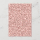 ローズゴールドのグリッター ウェディング ディテール カード (裏面)