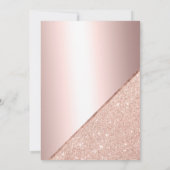 ローズゴールドのグリッター タイポグラフィー メタリック フォイル ウェディング 招待状 (裏面)