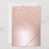 ローズゴールドのグリッター タイポグラフィー メタル フォイル ウェディング 招待状 (裏面)