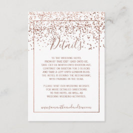 ローズゴールドのコンフェッティと白のタイポグラフィの詳細 エンクロージャーカード