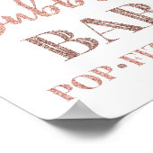 ローズゴールドのコンフェッティ バブルバー サイン (角)