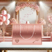 ローズゴールドのコンフェッティ ブライダルシャワーのギフトバッグ ラージペーパーバッグ