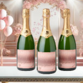 ローズゴールドのコンフェッティ ブライダルシャワー スパークリングワインラベル