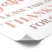 ローズゴールドのコンフェッティ　ベイビーシャワーのサイン ポスター (角)