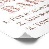 ローズゴールドのコンフェッティ ミモザ バー サイン 結婚式 (角)