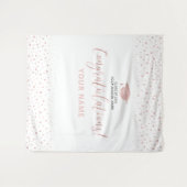 ローズゴールドのコンフェッティ | 卒業おめでとう タップ タペストリー (正面(横))