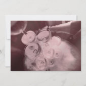 ローズゴールドのシャンパンブランシュ＆バブルリー ハンドライティング 招待状 (裏面)