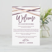 ローズゴールドのストリーマーウェルカムレター&旅程カード プログラム (スタンド正面)