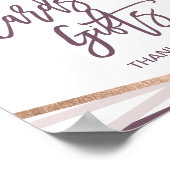 ローズゴールドのストリーマー カードとギフトのサイン ポスター (角)