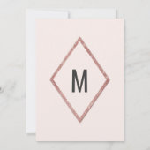 ローズゴールドのスパークリンググリッター シーケンイブニング 招待状 (裏面)