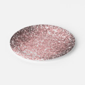 ローズゴールドのスパークル ライト ガールズ グリッタリー スパークリー ペーパープレート (アングル)