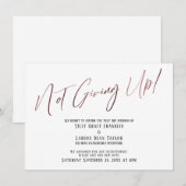 ローズゴールドのタイポグラフィーを諦めない！ 結婚式延期 招待状 (正面/裏面)