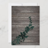 ローズゴールドのタイポグラフィー緑の葉の木のクリスマス 招待状 (裏面)