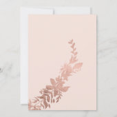 ローズゴールドのタイポグラフィー フローラル ブラッシュピンク スウィート16 招待状 (裏面)