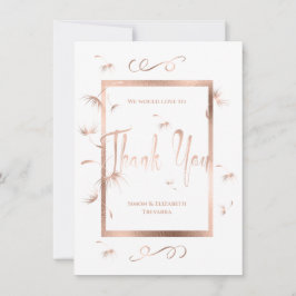 ローズゴールドのタンポポの綿毛 ウェディング サンクス