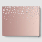 ローズゴールドのダイヤモンドとピンクのドレスのキンセアニエラ ゲストブック (裏面)