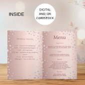 ローズゴールドのダイヤモンド写真ウェルカムプログラムメニュー 招待状